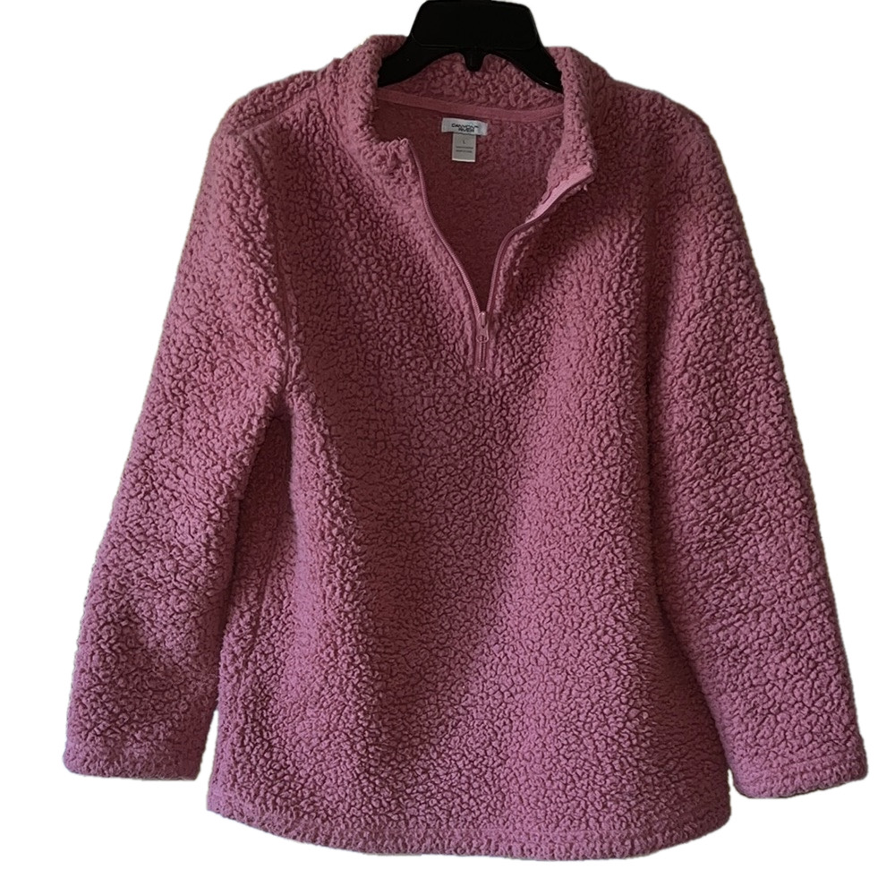 canyon river Cozy Pink Sherpa Pullover teddy sweater - Picture 2 of 6